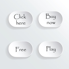 Set of grey buttons for website or app. Vector eps10.