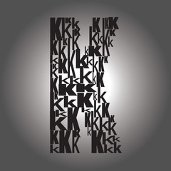letter K . Vector illustration