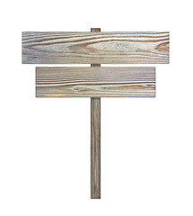 Wooden sign isolated on white background