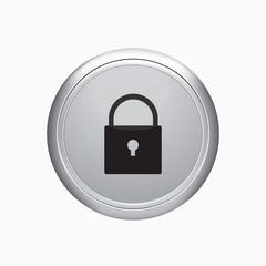 Internet button. Lock icon on white background.