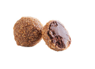 Chocolate candy with burnt sugar, close-up
