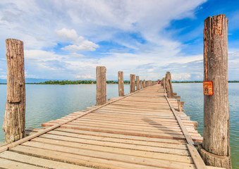 U bein bridge at Taungthaman lake  in Amarapura, Myanmar