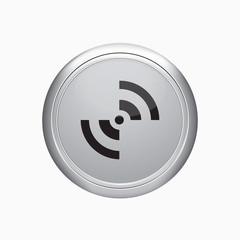 Internet button. Rss sign icon on white background.