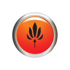 Internet button. flower icon. vector illustration