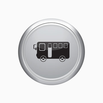 Internet button. Bus icon on white background.