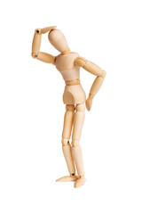 Wooden mannequin isolated on white