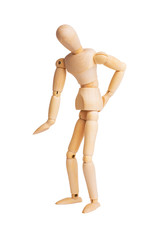 Wooden mannequin isolated on white