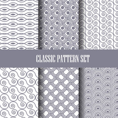 classic seamless pattern set