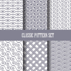 Naklejka premium classic seamless pattern set