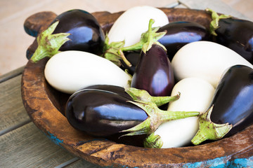 Fresh eggplants