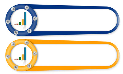 set of two buttons with screws and graph