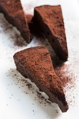 Slices of flourless  Chocolate Cake