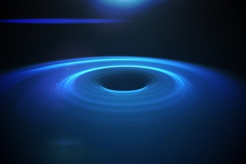 Digitally generated circle with blue light