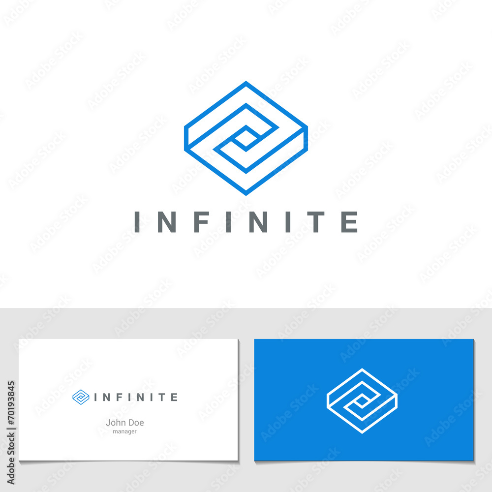 Poster Logo Rhombus Abstract Infinite impossible loop vector design