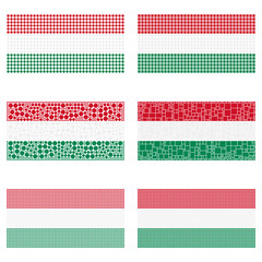 Mosaic Hungary flag set