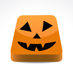 Halloween flat button. Vector art.