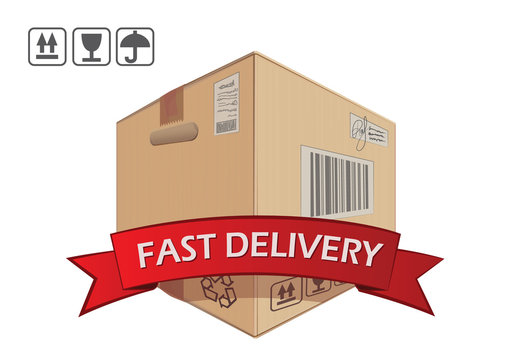 Fast delivery, vector box