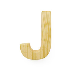Wooden alphabet letter symbol - J