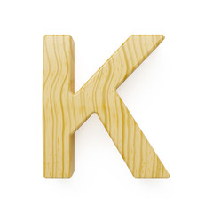 Wooden alphabet letter symbol - K