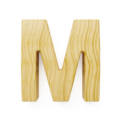 Wooden alphabet letter symbol - M