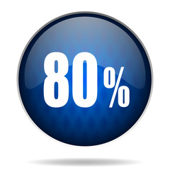 80 % internet blue icon