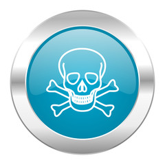 skull internet blue icon