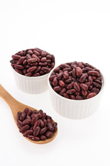 Red beans kidney isolated on white background