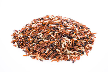 Rice brown isolated on white background