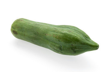 Green papaya isolated on white