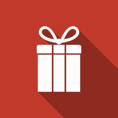 gift box icon with long shadow