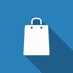 shopping bag icon with long shadow
