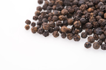 Black pepper isolated on white background