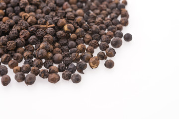 Black pepper isolated on white background