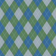 Seamless argyle pattern. Diamond shapes background.