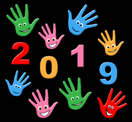 Fototapeta premium New Year Represents Two Thousand Nineteen And Annual