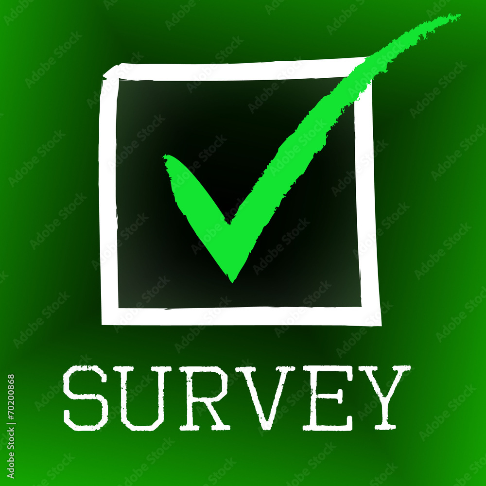 Poster survey tick indicates poll checked and questionnaire