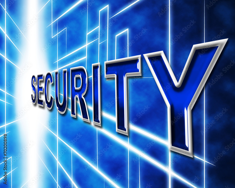 Aufkleber data security indicates restricted password and information