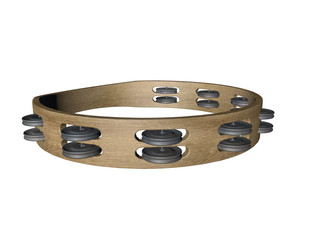Tambourine sur fond blanc