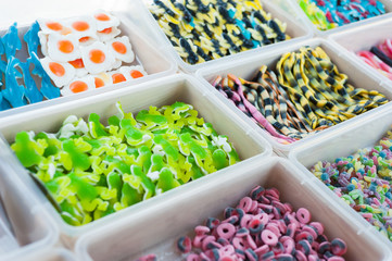 Counter which sells a large assortment of jelly candy