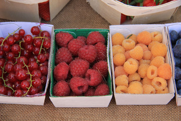 Berries at a market stall