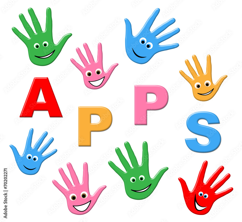 Poster kids apps means application software and computing