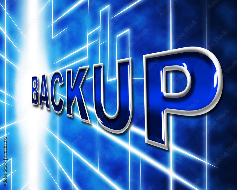 Poster computer backup shows data archiving and archive