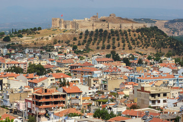 Beautiful view of Roman fortress at Ayasuluk Hill, Selcuk town