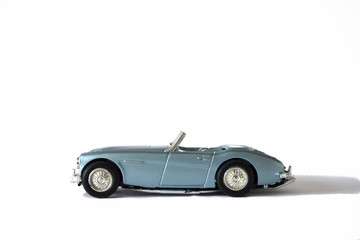 Blue Sports Car on white background