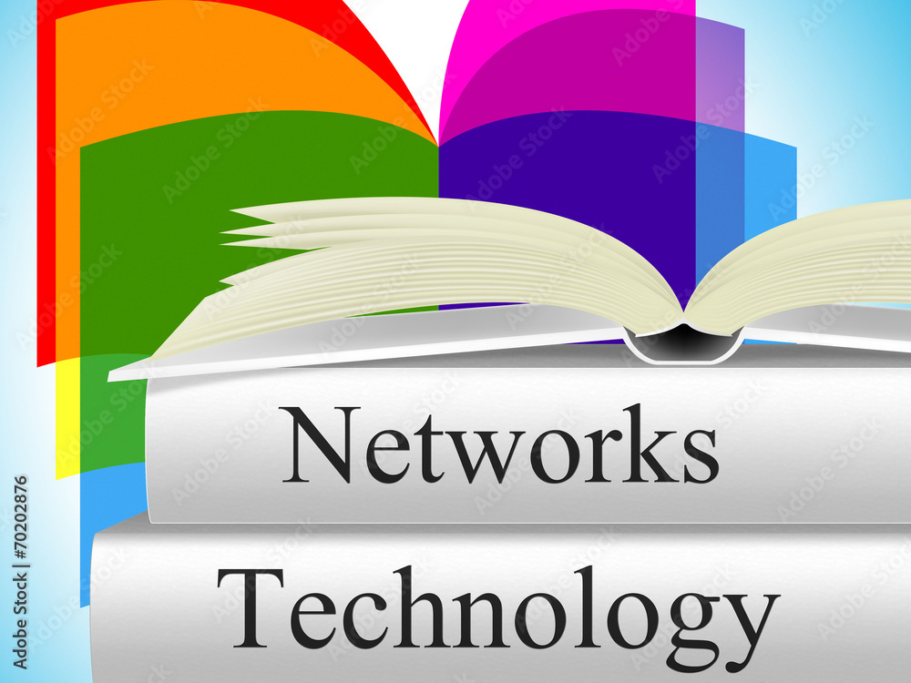 Poster computer technology shows lan network and connection
