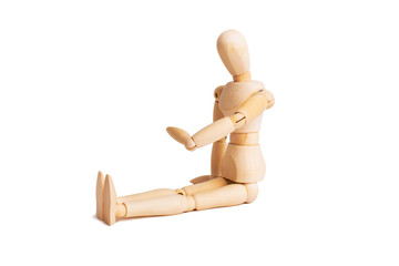 Wooden mannequin isolated on white