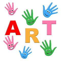 Kids Art Represents Children Youngster And Youngsters