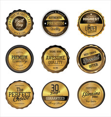 Premium quality golden retro label