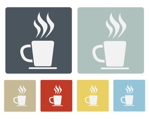 Coffee Cup Icon Symbol Set Vector