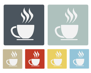 Coffee Cup Icon Symbol Set Vector